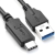 Cabo USB Tipo C para USB A 3.0 1,0 metro Inox Preto