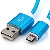 Cabo USB A M / Micro USB 5 Pinos 1,50m Azul Tela - 007768