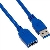 Cabo Extensor USB A M / A F 5,00m 3.0 Niquelado Azul